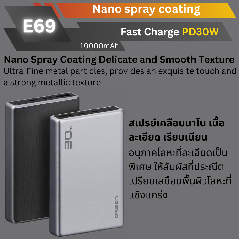 E69 Powerbank 10000mAh Super Fast Charge PD 30W