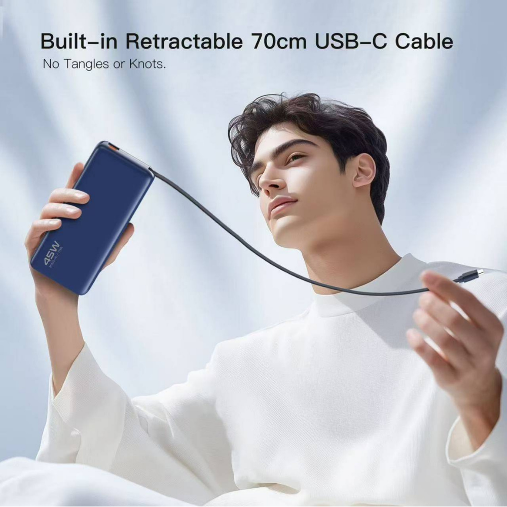 ใหม่! E66 Powerbank 20000mAh cable Built-in Fast Charge PD 45W มีสายในตัว!
