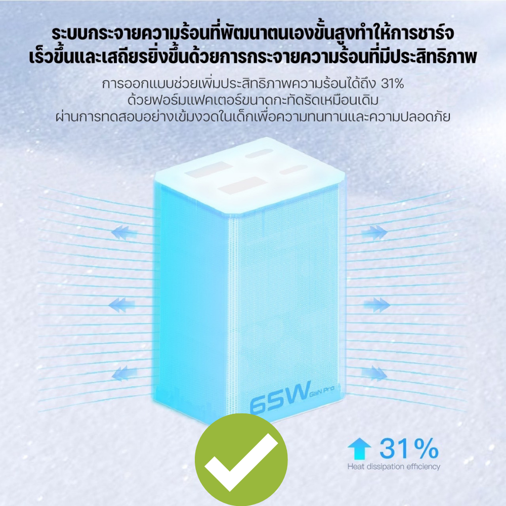Adapter C61T GaN Fast Charge PD QC 65W