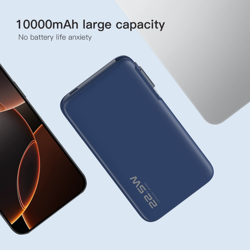 ใหม่! E60 Powerbank 10000mAh cable Built-in Fast Charge PD 22.5W มีสายในตัว!