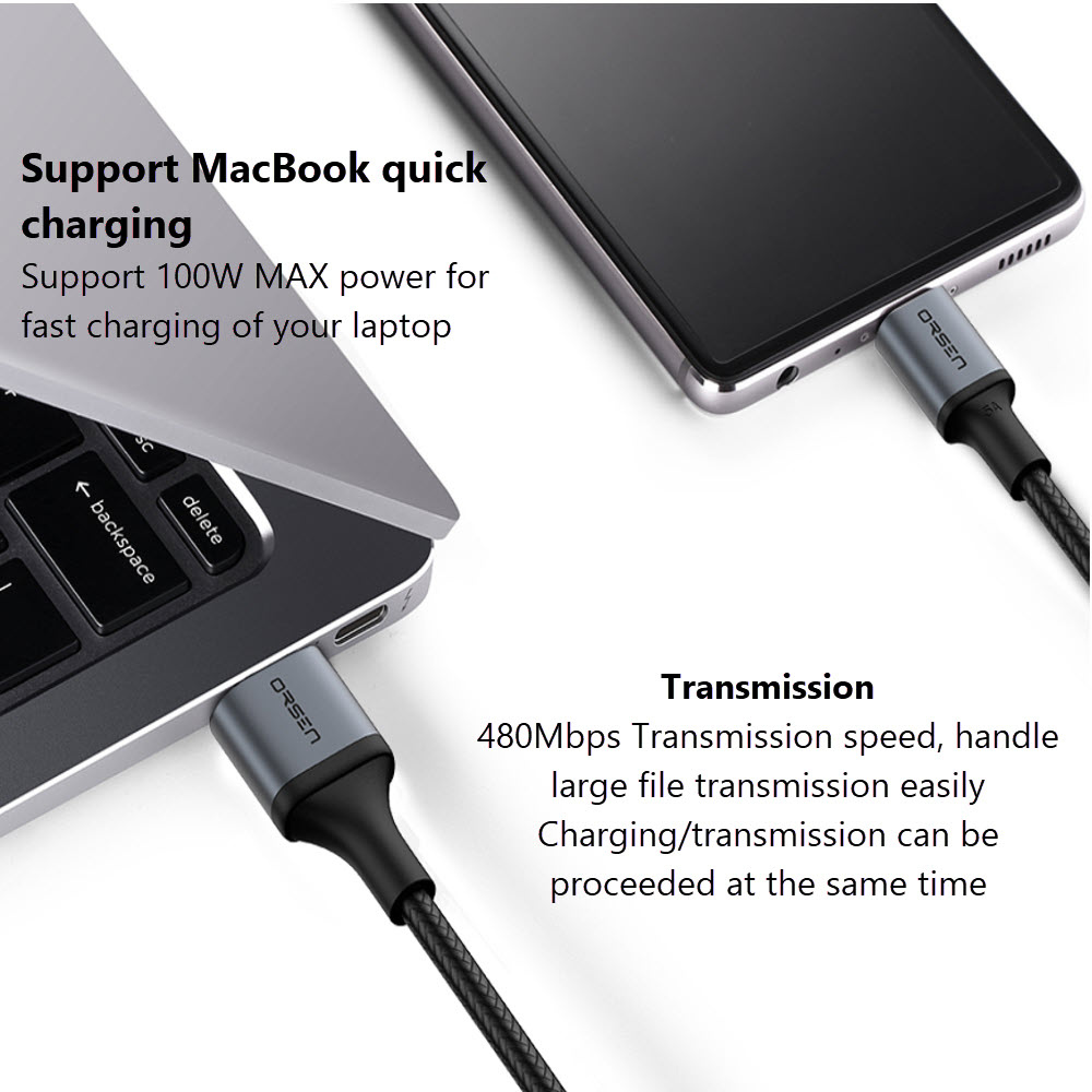 สาย Eloop S8 2-in-1 USB-A & Type C Super Fast Charge QC 4.0 / PD 100W ส่งฟรี !