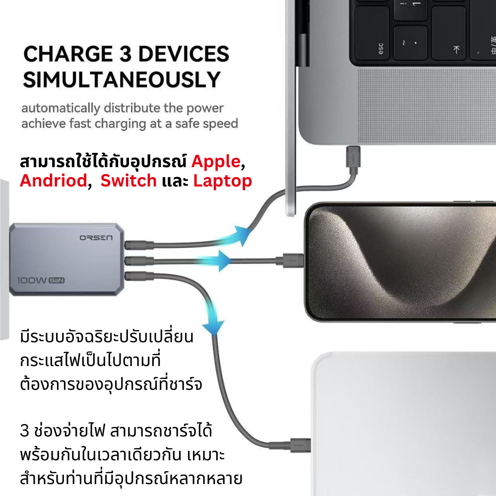 Adapter C101T GaN Super Fast Charge PD QC 100W