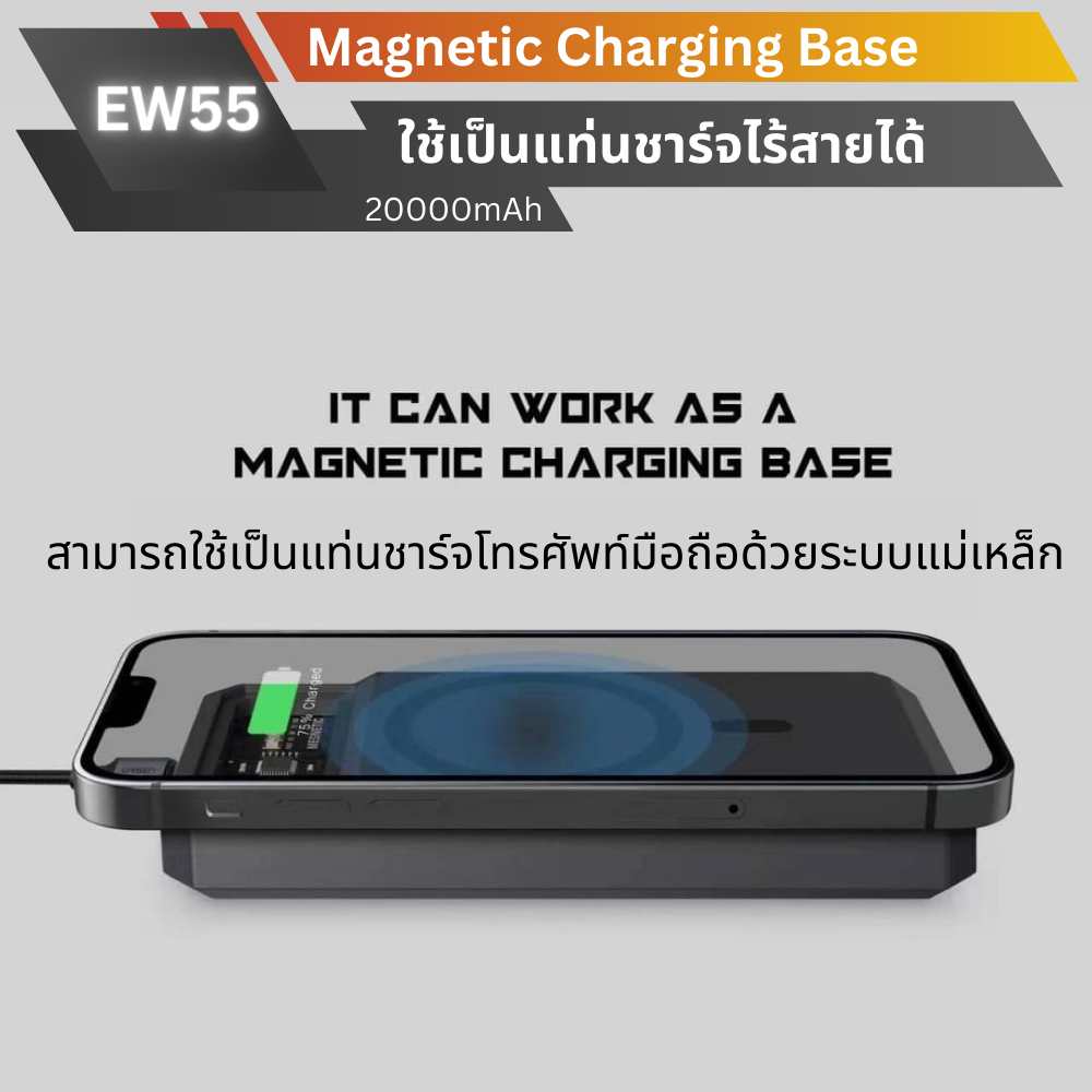 MagSafe! EW55 Magnetic Powerbank 20000mAh Fast charge PD 20W ส่งฟรี!