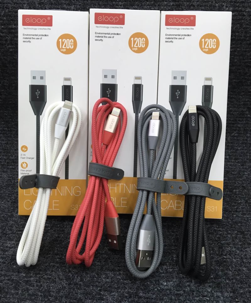สาย Eloop S31 Lightning Data Cable ส่งฟรี EMS & Kerry Express!