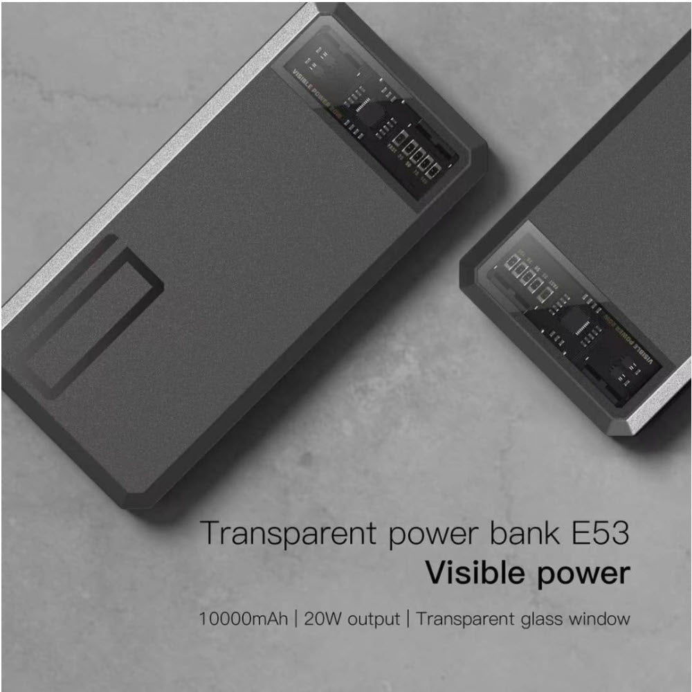 ใหม่! E53 10000 mAh สีเทา/ Grey แถมซอง & สายชาร์จ ส่งฟรี!