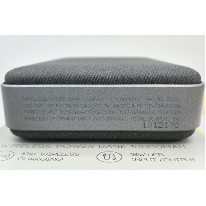 EW35 Powerbank 10000mAh Fast Charge QC3.0 PD 20W สีดำ / Black จัดส่งฟรี!