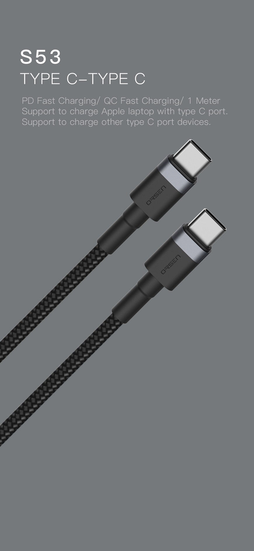 สาย Eloop S53 Type C to Type C ส่งฟรี EMS & Kerry Express!