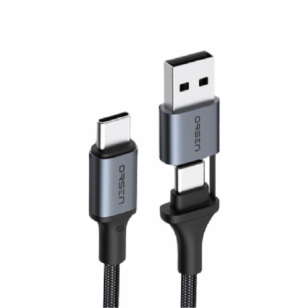 สาย Eloop S8 2-in-1 USB-A & Type C Super Fast Charge QC 4.0 / PD 100W ส่งฟรี !
