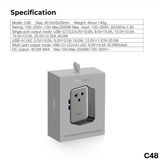 World Travel Adapter C48 Fast Charge PD QC 45W