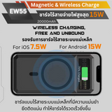 MagSafe! EW55 Magnetic Powerbank 20000mAh Fast charge PD 20W สีเงิน Silver