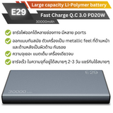 COMBO SET E29 30000 mAh สีดำ + Adapter EQ-24BUS แถมซอง & สายชาร์จ ส่งฟรี