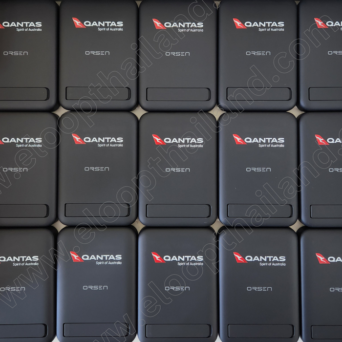 งานสกรีนโลโก้บน powerbank พาวเวอร์แบงค์ของพรีเมี่ยมแจกลูกค้า