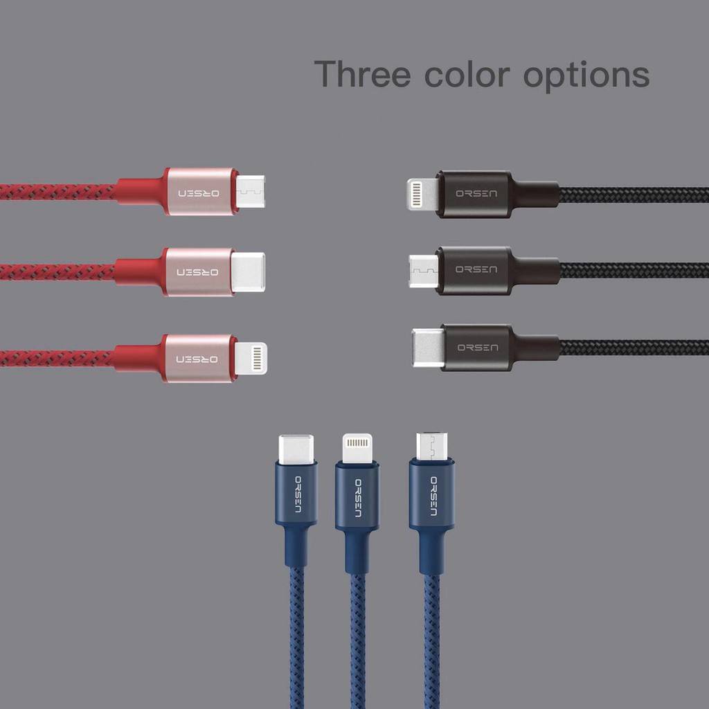 สายชาร์จ S9C สีดำ นํ้าเงิน แดง / Black, Blue, Red ส่งฟรี Kerry & Flash Express!