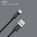 สายชาร์จ S9M สีดำ นํ้าเงิน แดง / Black, Blue, Red ส่งฟรี Kerry & Flash Express!