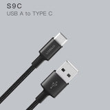 สายชาร์จ S9C สีดำ นํ้าเงิน แดง / Black, Blue, Red ส่งฟรี Kerry & Flash Express!