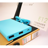 โปรโมชั่น! E12 11000 mAh สีฟ้า / Blue แถมซอง สายชาร์จ & ส่งฟรี EMS / Kerry Express!