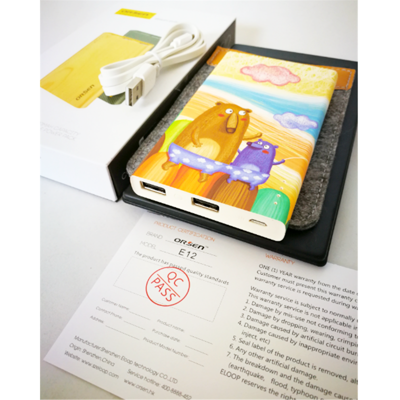 E12 11000 mAh ลายการ์ตูน_B แถมซอง สายชาร์จ & ส่งฟรี EMS / Kerry Express!