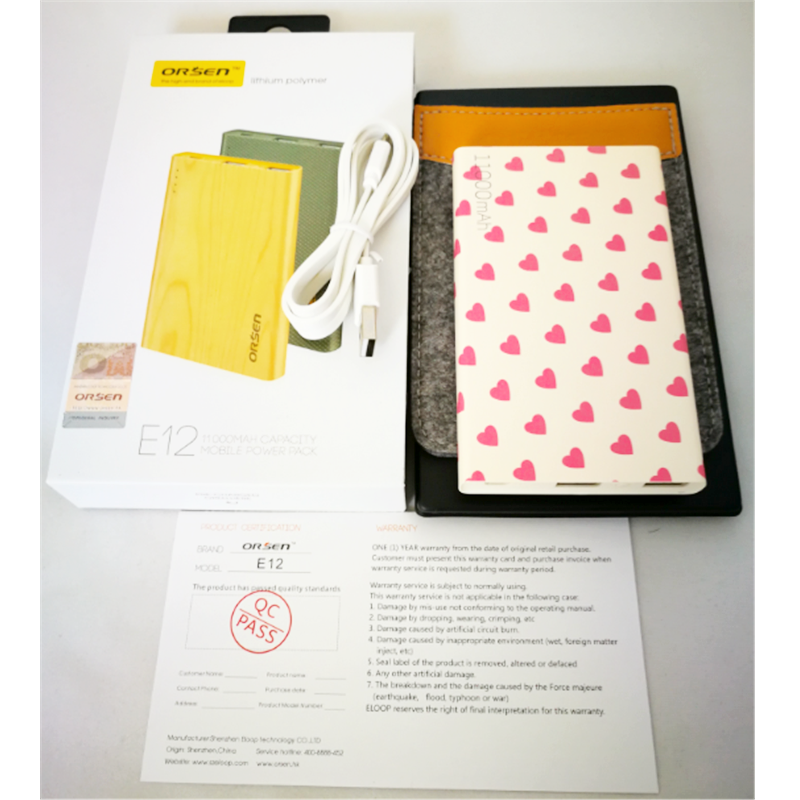 E12 11000 mAh ลายการ์ตูน_C แถมซอง สายชาร์จ & ส่งฟรี EMS / Kerry Express!
