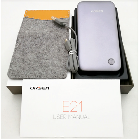 E21 12000 mAh สีเทา / Grey แถมซอง สายชาร์จ & ส่งฟรี EMS / Kerry Express