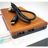 ใหม่! E26 12000 mAh สีนํ้าตาล / ดำ แถมซอง & สายชาร์จ ส่งฟรี Kerry Express & EMS!