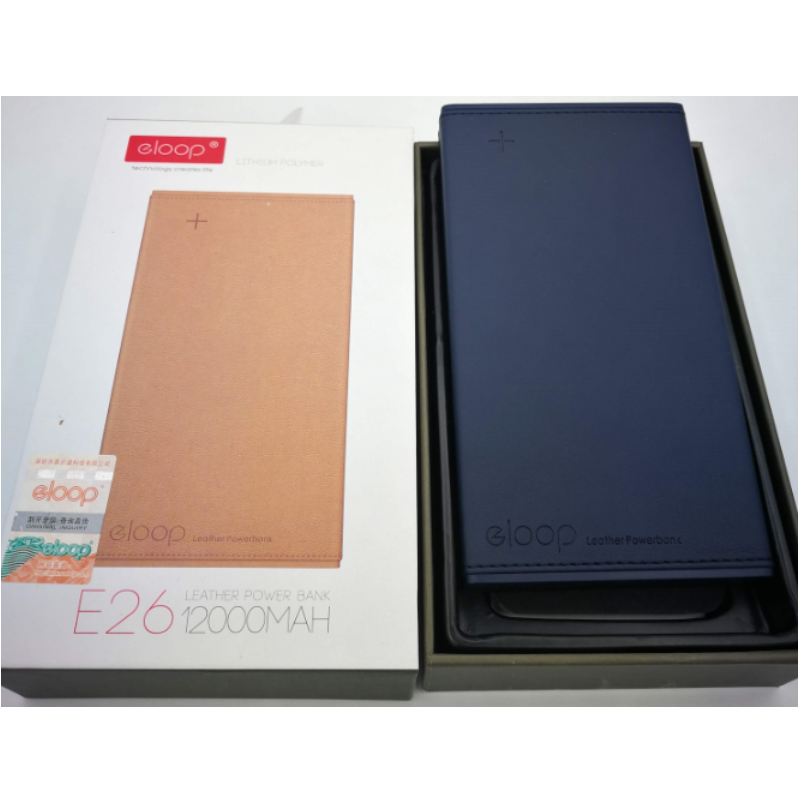 ใหม่! E26 12000 mAh สีนํ้าเงิน / ดำ แถมซอง & สายชาร์จ ส่งฟรี Kerry Express & EMS