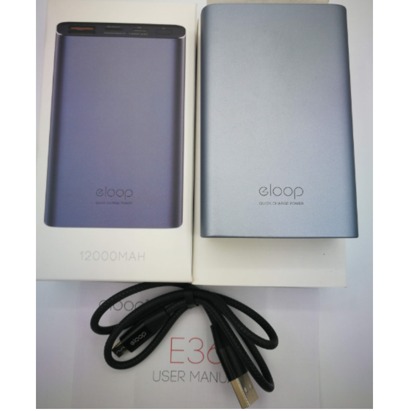 E36 12000 mAh สีเทา / Grey แถมซอง & สายชาร์จ จัดส่งฟรี!