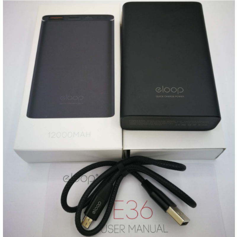 E36 12000 mAh สีดำ / Black แถมซอง & สายชาร์จ จัดส่งฟรี!