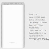 ใหม่! E39 20000 mAh สีขาว / White แถมซอง & สายชาร์จ ส่งฟรี EMS!