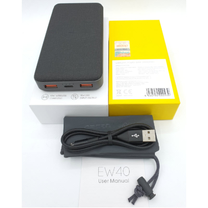 EW40 Powerbank 20000mAh Fast Charge QC3.0 PD 20W สีดำ / Black สินค้าส่งฟรี!