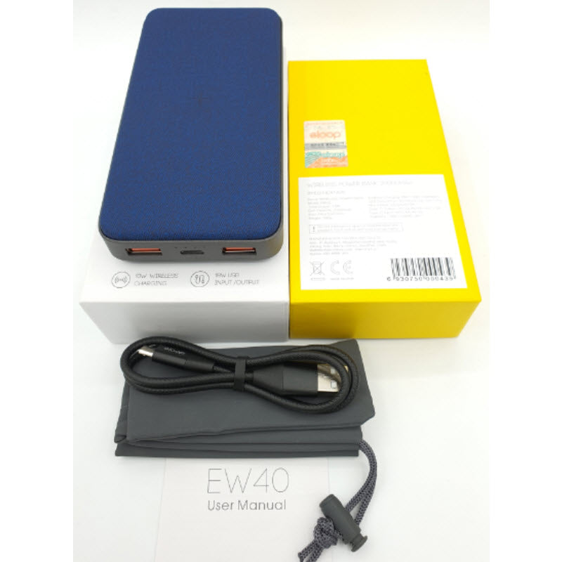 EW40 Powerbank 20000mAh Fast Charge QC3.0 PD 20W สีนํ้าเงิน / Blue สินค้าส่งฟรี!