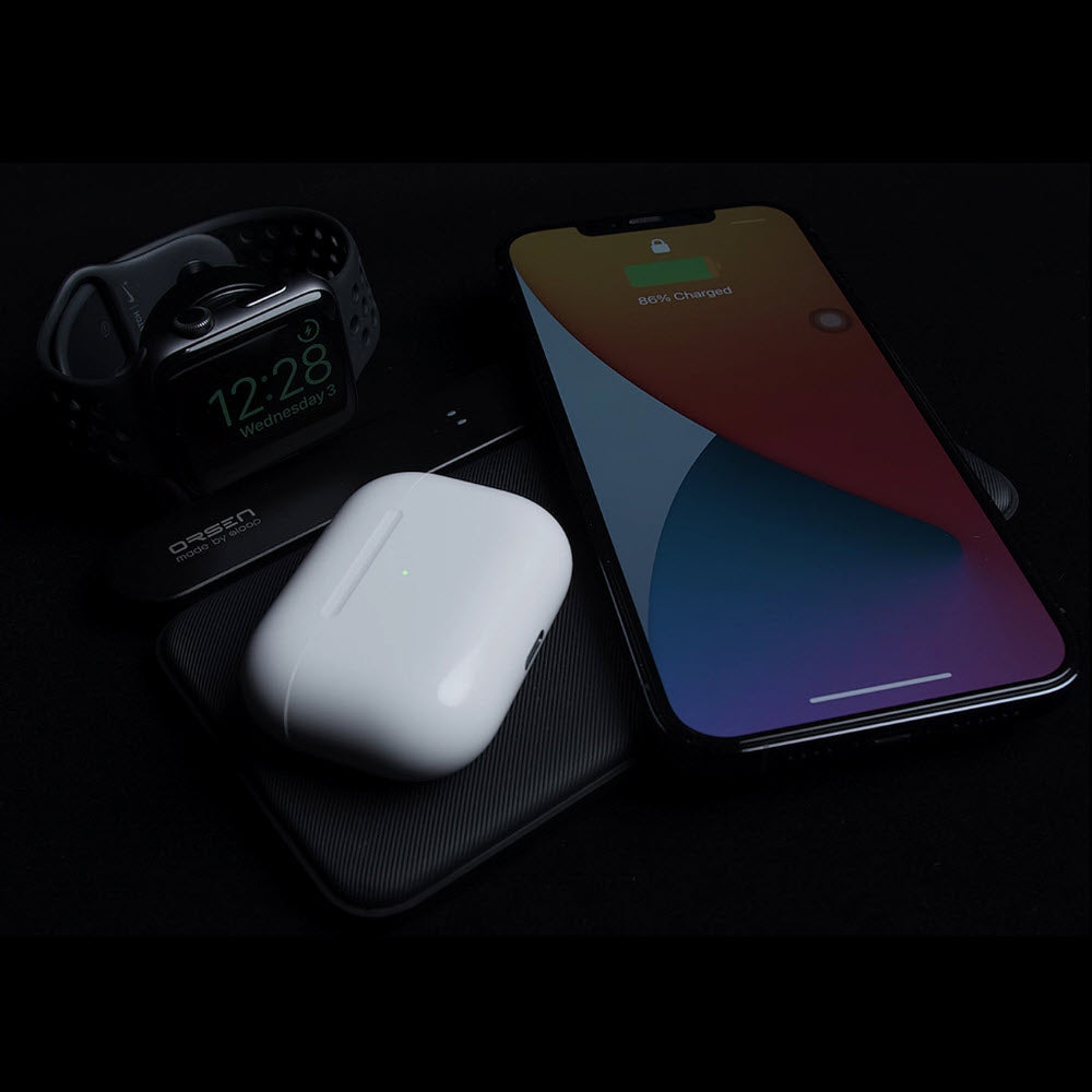 W4 แท่นชาร์จเร็วไร้สาย 5 in 1 Fast Wireless Charger QC3.0 PD 55W ส่งฟรี!